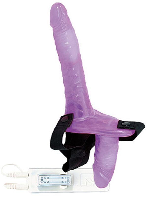 Joyride Duo Rosa, Dobbel Vibrerende Strap-On med Fjernkontroll