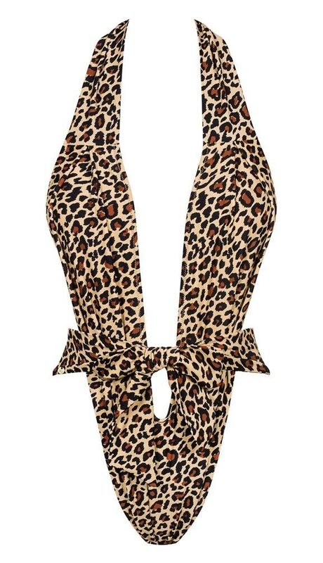 Obsessive Cancunella – Vill og sensuell badedrakt med leopardmønster og dype utskjæringer